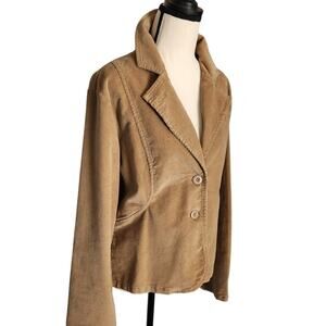 90s Vintage Bill Blass Jeanswear Brown Corduroy 2 Button Cropped Jacket Sz Large